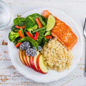 Healthy foods on plate