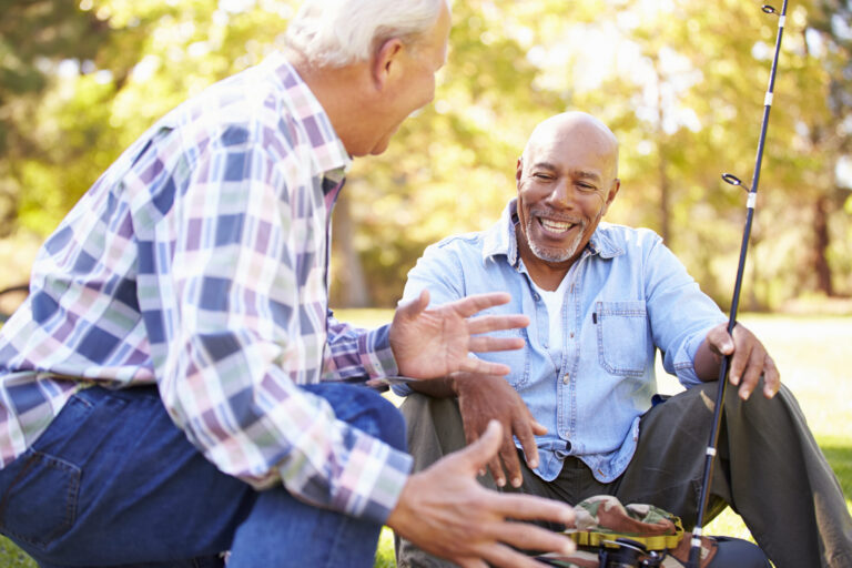 older adults enjoying fishing together